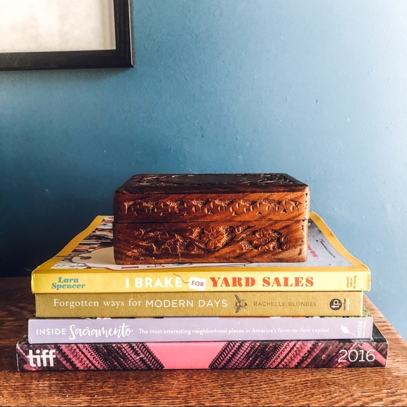 Vintage Other - Wooden Hand Carved Trinket Box